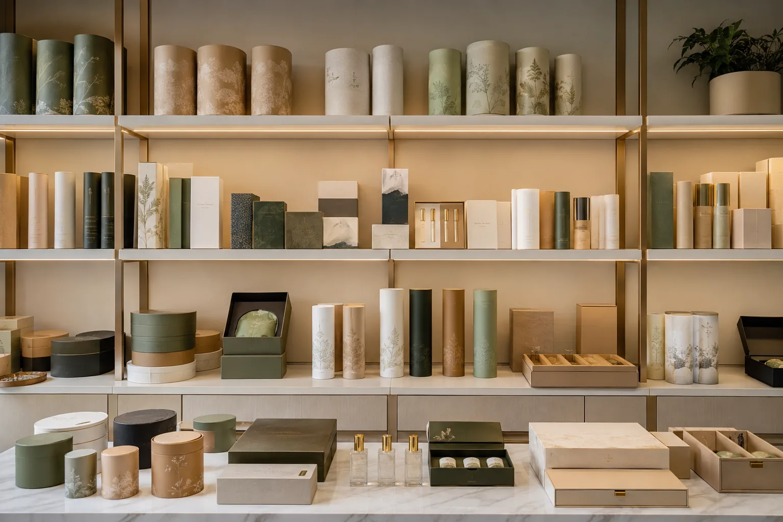 Premium paper packaging showroom